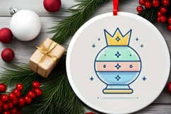 Round Christmas Ornament Sublimation|Clipart Product Image 1