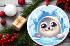 Round Christmas Ornament Sublimation|Clipart Product Image 2