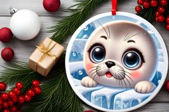 Round Christmas Ornament Sublimation|Clipart Product Image 2