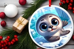 Round Christmas Ornament Sublimation|Clipart Product Image 2