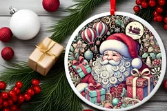 Round Christmas Ornament Sublimation|Clipart Product Image 1