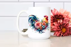 Vibrant Chicken Flowers Pastel Watercolor Product Image 2