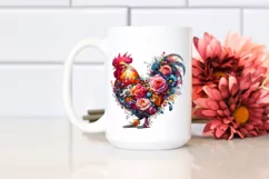 Vibrant Chicken Flowers Artistic Watercolor Product Image 2