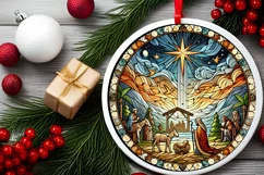 Round Christmas Ornament Sublimation|Clipart Product Image 1