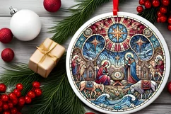 Round Christmas Ornament Sublimation|Clipart Product Image 1