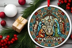 Round Christmas Ornament Sublimation|Clipart Product Image 1