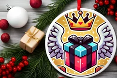 Round Christmas Ornament Sublimation|Clipart Product Image 1