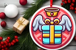 Round Christmas Ornament Sublimation|Clipart Product Image 1