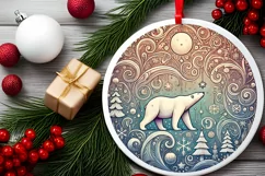 Round Christmas Ornament Sublimation|Clipart Product Image 1