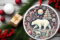 Round Christmas Ornament Sublimation|Clipart Product Image 1