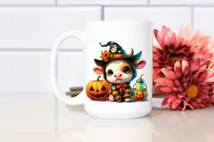 Vibrant Baby Cow Halloween Clipart Product Image 2