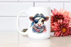 Baby Cow with Pirate's Eye Patch PNG Product Image 2