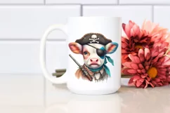 Baby Cow with Pirate's Eye Patch PNG Product Image 2