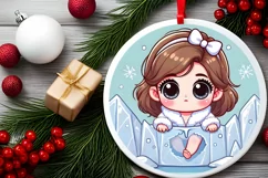 Round Christmas Ornament Sublimation|Clipart Product Image 1
