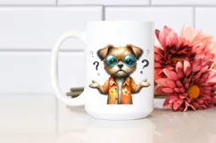 Funny Dog Standing with Sunglasses and Confused Look Clipart Product Image 2