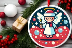 Round Christmas Ornament Sublimation|Clipart Product Image 1