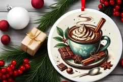 Round Christmas Ornament Sublimation|Clipart Product Image 1
