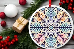 Round Christmas Ornament Sublimation|Clipart Product Image 1