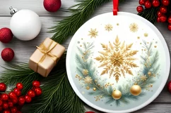 Round Christmas Ornament Sublimation|Clipart Product Image 2