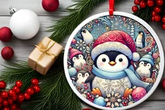 Round Christmas Ornament Sublimation|Clipart Product Image 1