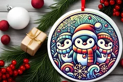 Round Christmas Ornament Sublimation|Clipart Product Image 1