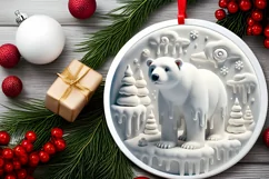 Round Christmas Ornament Sublimation|Clipart Product Image 1