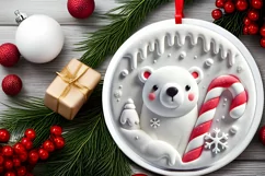 Round Christmas Ornament Sublimation|Clipart Product Image 1