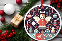 Round Christmas Ornament Sublimation|Clipart Product Image 1