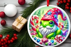 Round Christmas Ornament Sublimation|Clipart Product Image 1