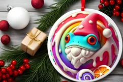 Round Christmas Ornament Sublimation|Clipart Product Image 1