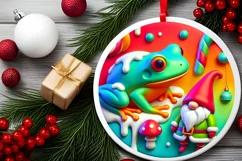 Round Christmas Ornament Sublimation|Clipart Product Image 1