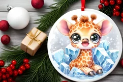 Round Christmas Ornament Sublimation|Clipart Product Image 2