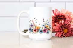 Abstract Watercolor Colorful Wild Flowers, Transparent PNG Product Image 2