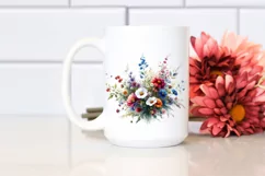 Abstract Watercolor Colorful Wild Flowers, Transparent PNG Product Image 2