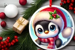 Round Christmas Ornament Sublimation|Clipart Product Image 1