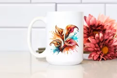 Abstract Wooden Calla Lily Watercolor Splash Product Image 2