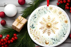 Round Christmass Ornament PNG Product Image 2