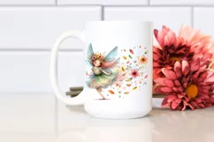 Colorful Tumbling Fairy with Spring Petals | Clipart Product Image 2