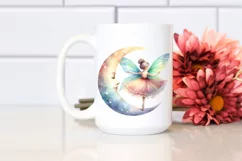 Fairy Pirouetting on Crescent Moon | Clipart Product Image 2