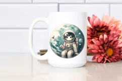 Vintage Astronaut Girl Clipart Product Image 2