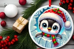 Round Christmas Ornament Sublimation|Clipart Product Image 1