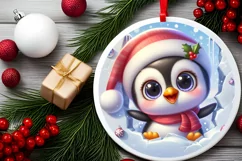 Round Christmas Ornament Sublimation|Clipart Product Image 2