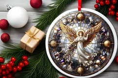 Round Christmas Ornament Sublimation|Clipart Product Image 1