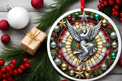 Round Christmas Ornament Sublimation|Clipart Product Image 1