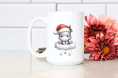 Santa Hippo on Cloud PNG Product Image 2