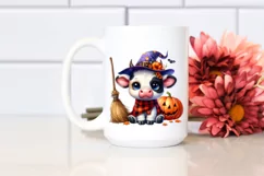 Cute Baby Cow Dressed for Halloween | Sublimation | Clipart Product Image 2