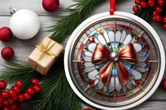 Round Christmas Ornament Sublimation|Clipart Product Image 1