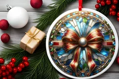 Round Christmas Ornament Sublimation|Clipart Product Image 1