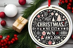 Round Christmas Ornament Sublimation|Clipart Product Image 2