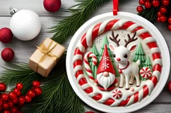 Round Christmas Ornament Sublimation|Clipart Product Image 1